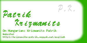 patrik krizmanits business card